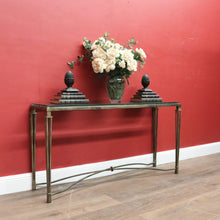 Load image into Gallery viewer, Wrought Iron &amp; Glass Sofa Table with Bevelled Insert – Elegant Gold Finish. B12522
