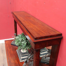 Load image into Gallery viewer, Antique Mahogany Mirror Back Display Stand Two Tier English. B12943
