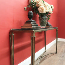 Load image into Gallery viewer, Wrought Iron &amp; Glass Sofa Table with Bevelled Insert – Elegant Gold Finish. B12522
