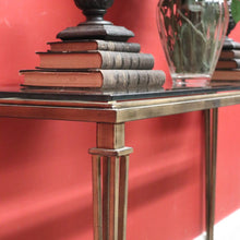 Load image into Gallery viewer, Wrought Iron &amp; Glass Sofa Table with Bevelled Insert – Elegant Gold Finish. B12522

