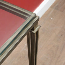 Load image into Gallery viewer, Wrought Iron &amp; Glass Sofa Table with Bevelled Insert – Elegant Gold Finish. B12522
