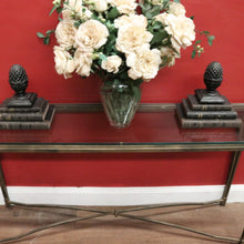 Load image into Gallery viewer, Wrought Iron &amp; Glass Sofa Table with Bevelled Insert – Elegant Gold Finish. B12522
