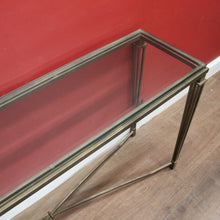Load image into Gallery viewer, Wrought Iron &amp; Glass Sofa Table with Bevelled Insert – Elegant Gold Finish. B12522
