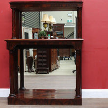 Load image into Gallery viewer, Antique Mahogany Mirror Back Display Stand Two Tier English. B12943
