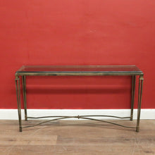 Load image into Gallery viewer, Wrought Iron &amp; Glass Sofa Table with Bevelled Insert – Elegant Gold Finish. B12522
