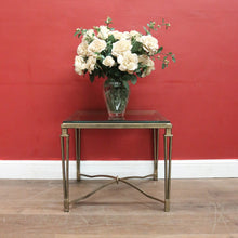 Load image into Gallery viewer, Wrought Iron Lamp Table with Bevelled Glass Insert – Gold-Toned Base. B12524
