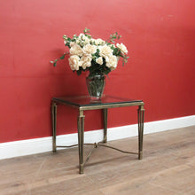 Load image into Gallery viewer, Wrought Iron Lamp Table with Bevelled Glass Insert – Gold-Toned Base. B12524
