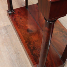 Load image into Gallery viewer, Antique Mahogany Mirror Back Display Stand Two Tier English. B12943
