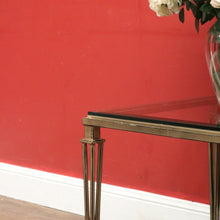 Load image into Gallery viewer, Wrought Iron Lamp Table with Bevelled Glass Insert – Gold-Toned Base. B12524
