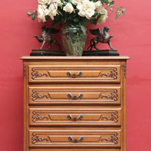 Load image into Gallery viewer, Vintage French Oak Lingerie Chest Compact Drawers Brass Handles. B12845
