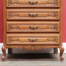 Load image into Gallery viewer, Vintage French Oak Lingerie Chest Compact Drawers Brass Handles. B12845
