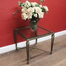 Load image into Gallery viewer, Wrought Iron Lamp Table with Bevelled Glass Insert – Gold-Toned Base. B12524
