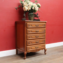 Load image into Gallery viewer, Vintage French Oak Lingerie Chest Compact Drawers Brass Handles. B12845
