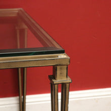 Load image into Gallery viewer, Wrought Iron Lamp Table with Bevelled Glass Insert – Gold-Toned Base. B12524
