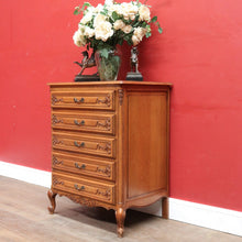 Load image into Gallery viewer, Vintage French Oak Lingerie Chest Compact Drawers Brass Handles. B12845
