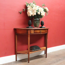 Load image into Gallery viewer, Vintage Cherry Demi-Lune Table by Grange Arredo – Brass Tassel Handle, Tier Base. B12526
