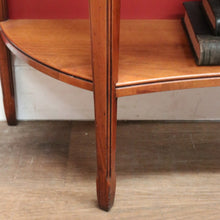 Load image into Gallery viewer, Vintage Cherry Demi-Lune Table by Grange Arredo – Brass Tassel Handle, Tier Base. B12526
