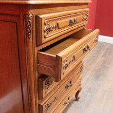 Load image into Gallery viewer, Vintage French Oak Lingerie Chest Compact Drawers Brass Handles. B12845
