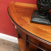 Load image into Gallery viewer, Vintage Cherry Demi-Lune Table by Grange Arredo – Brass Tassel Handle, Tier Base. B12526
