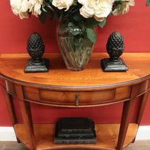 Load image into Gallery viewer, Vintage Cherry Demi-Lune Table by Grange Arredo – Brass Tassel Handle, Tier Base. B12526
