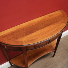 Load image into Gallery viewer, Vintage Cherry Demi-Lune Table by Grange Arredo – Brass Tassel Handle, Tier Base. B12526
