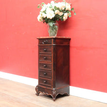 Load image into Gallery viewer, x SOLD French Rosewood Lingerie Chest Tall Narrow Drawer Cabinet Oak Lined. B12917
