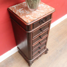 Load image into Gallery viewer, x SOLD French Rosewood Lingerie Chest Tall Narrow Drawer Cabinet Oak Lined. B12917
