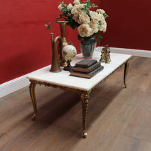 Load image into Gallery viewer, x SOLD Vintage Italian Coffee Table Marble Top Brass Floral Louis XV Style. B12945
