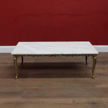 Load image into Gallery viewer, x SOLD Vintage Italian Coffee Table Marble Top Brass Floral Louis XV Style. B12945
