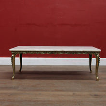Load image into Gallery viewer, x SOLD Vintage Italian Coffee Table Marble Top Brass Floral Louis XV Style. B12945
