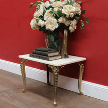 Load image into Gallery viewer, Vintage Italian Marble Top Lamp Table Louis XV Style Brass Base. B12944
