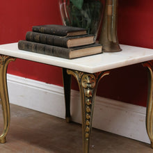 Load image into Gallery viewer, Vintage Italian Marble Top Lamp Table Louis XV Style Brass Base. B12944

