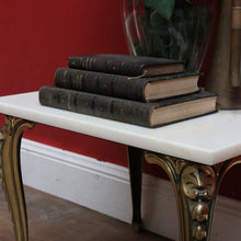 Load image into Gallery viewer, Vintage Italian Marble Top Lamp Table Louis XV Style Brass Base. B12944
