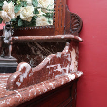 Load image into Gallery viewer, Antique French Oak Marble Top Dressing Table Chest with Mirror. B12916
