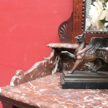 Load image into Gallery viewer, Antique French Oak Marble Top Dressing Table Chest with Mirror. B12916
