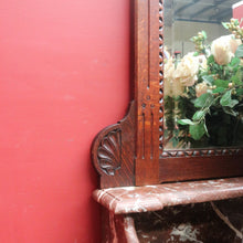 Load image into Gallery viewer, Antique French Oak Marble Top Dressing Table Chest with Mirror. B12916
