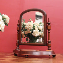 Load image into Gallery viewer, Antique English Toilet Mirror with Bevelled Glass &amp; Jewellery Compartment. B12510
