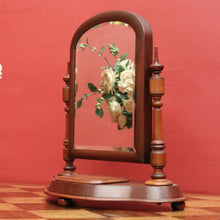 Load image into Gallery viewer, Antique English Toilet Mirror with Bevelled Glass &amp; Jewellery Compartment. B12510
