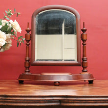 Load image into Gallery viewer, Antique English Toilet Mirror with Bevelled Glass &amp; Jewellery Compartment. B12510
