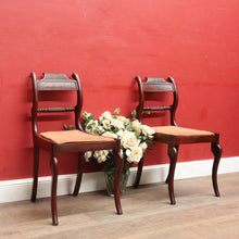 Load image into Gallery viewer, Pair Antique English George IV Mahogany Side Chairs Cane Seats. B12946
