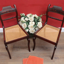 Load image into Gallery viewer, Pair Antique English George IV Mahogany Side Chairs Cane Seats. B12946

