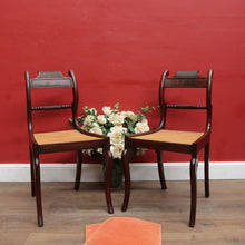 Load image into Gallery viewer, Pair Antique English George IV Mahogany Side Chairs Cane Seats. B12946
