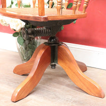 Load image into Gallery viewer, Antique English Oak Bentwood Office Chair Cane Seat Swivel Tilt Adjustable. B12948
