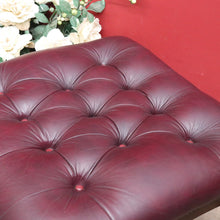 Load image into Gallery viewer, Antique English Mahogany Bedroom Stool c1940 Burgundy Leather Seat. B12920
