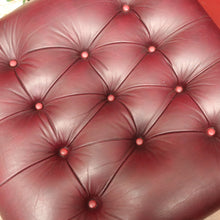 Load image into Gallery viewer, Antique English Mahogany Bedroom Stool c1940 Burgundy Leather Seat. B12920

