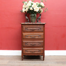 Load image into Gallery viewer, x SOLD Vintage French Oak Lingerie Chest Tall Four Drawer Cabinet. B12825
