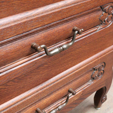 Load image into Gallery viewer, x SOLD Vintage French Oak Lingerie Chest Tall Four Drawer Cabinet. B12825
