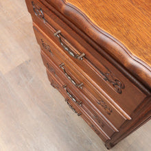 Load image into Gallery viewer, x SOLD Vintage French Oak Lingerie Chest Tall Four Drawer Cabinet. B12825
