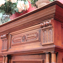 Load image into Gallery viewer, Antique French Walnut Three Door Sideboard Carved Detail Brass Escutcheons. B12926
