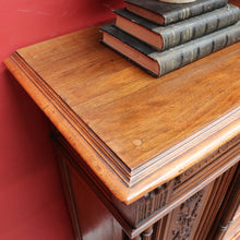 Load image into Gallery viewer, Antique French Walnut Three Door Sideboard Carved Detail Brass Escutcheons. B12926
